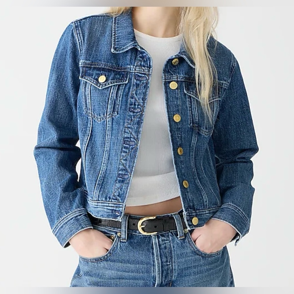 J. Crew Women’s Jeans Denim Jacket with Copper Buttons Size S